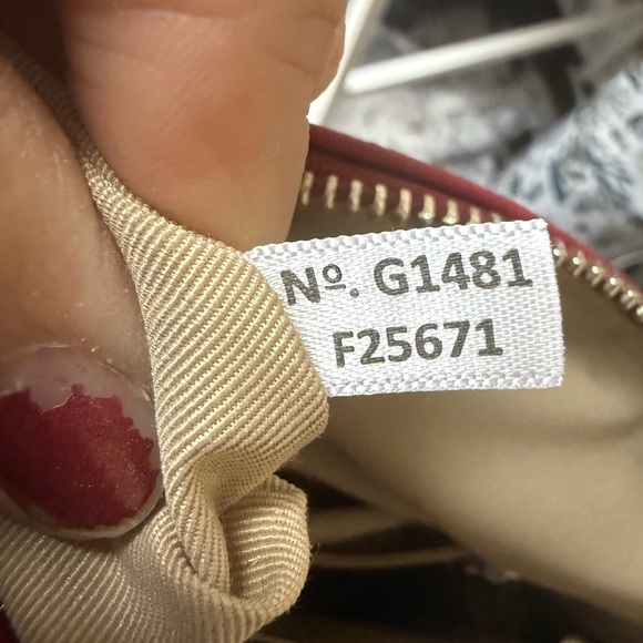 Coach F25671 Peyton Crossgrain Leather Domed Satchel Purse Bag Red with Xbody - Picture 8 of 9